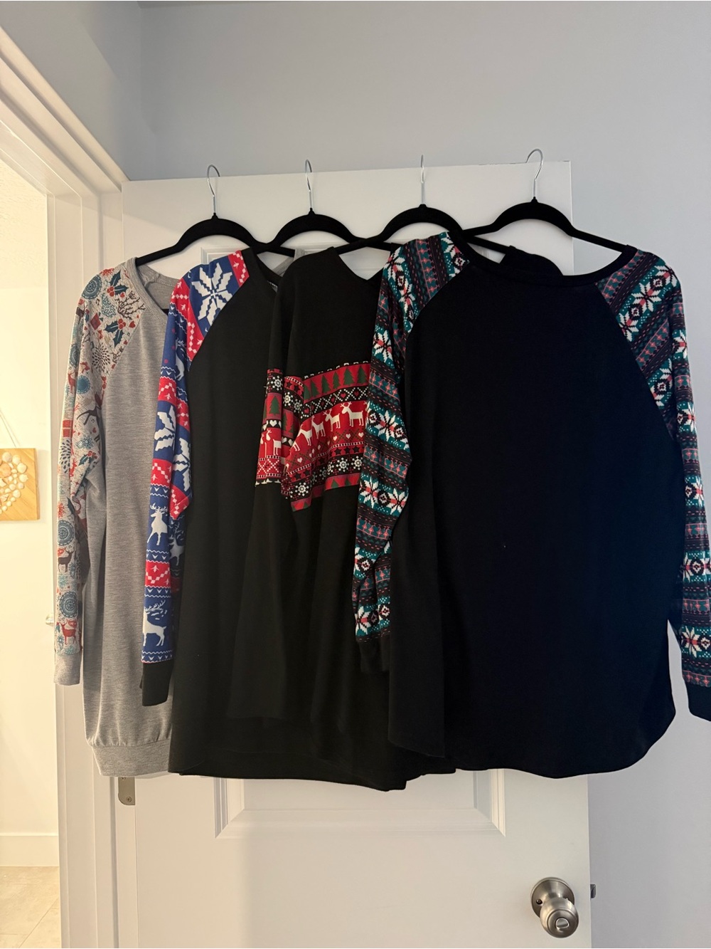 Women's Festive Raglan Sleeve Long-Sleeved Shirts